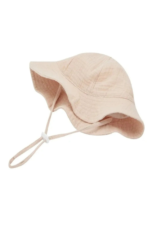 %100 Pamuk Müslin Bebek Şapkası – Nefes Alan, Terletmeyen Yazlık Şapka