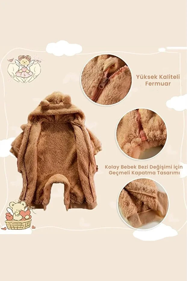 Welsoft Unisex  Kışlık Fermuarlı Peluş Uyku Tulumu