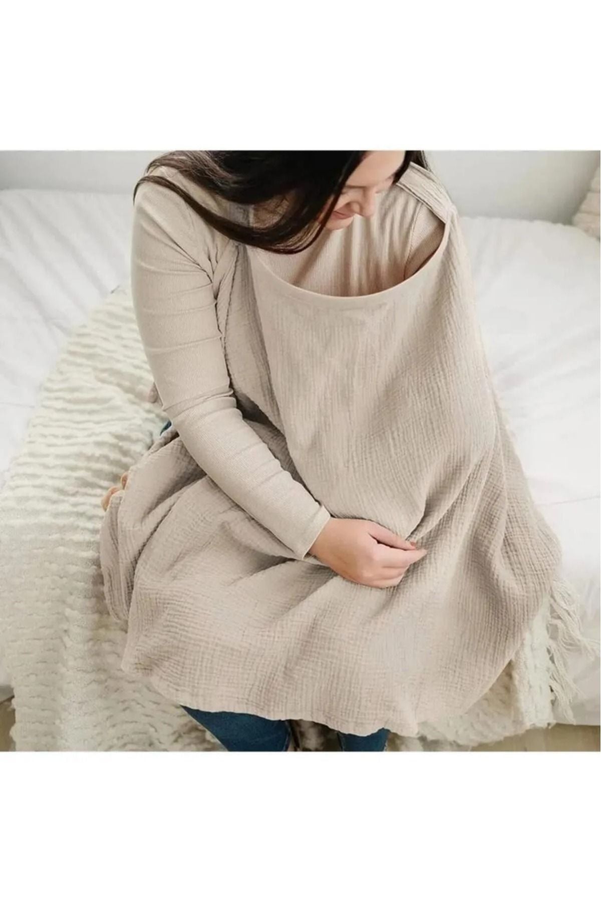 2 Katlı Müslin Emzirme Önlüğü