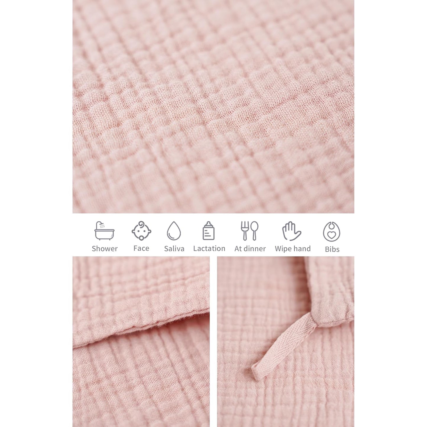 %100 Pamuk 6'lı Müslin Ağız Bezi – Bebekler İçin Emici ve Cilt Dostu