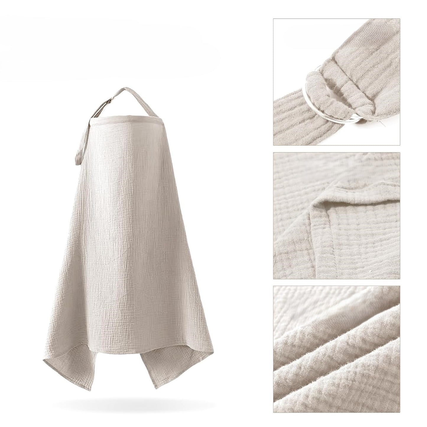 %100 Pamuk 2 Katlı Müslin Emzirme Örtüsü – Ayarlanabilir, Hafif ve Nefes Alabilir