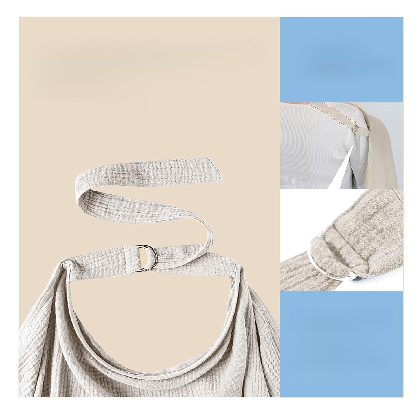 %100 Pamuk 2 Katlı Müslin Emzirme Örtüsü – Ayarlanabilir, Hafif ve Nefes Alabilir