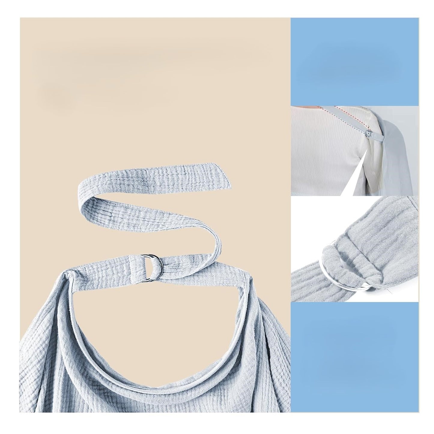 %100 Pamuk 2 Katlı Müslin Emzirme Örtüsü – Ayarlanabilir, Hafif ve Nefes Alabilir