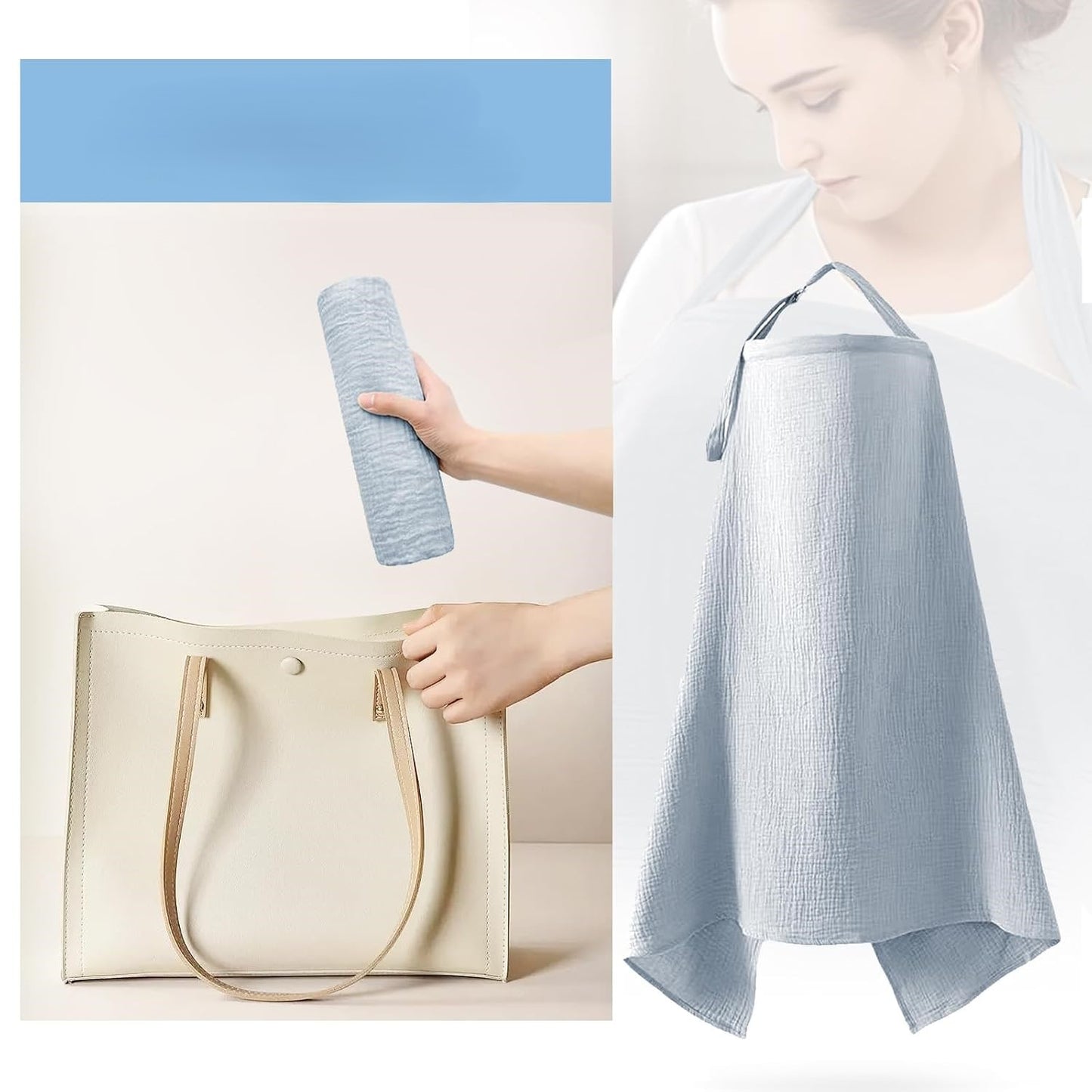 %100 Pamuk 2 Katlı Müslin Emzirme Örtüsü – Ayarlanabilir, Hafif ve Nefes Alabilir