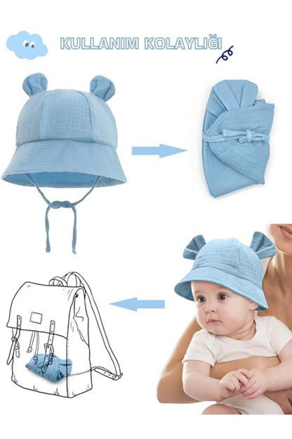 Ayıcık Müslin Bebek Fötr Şapka