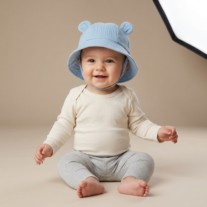 Ayıcık Müslin Bebek Fötr Şapka