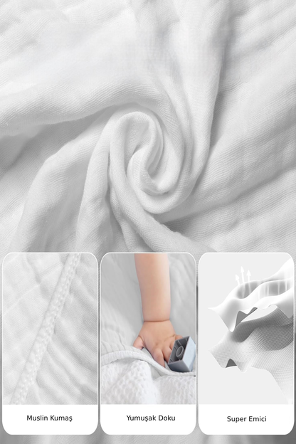 Müslin Bebek Havlusu – %100 Pamuk