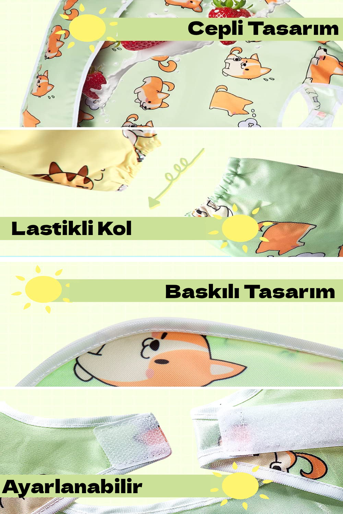 Sıvı Geçirmez Bebek Mama Önlüğü